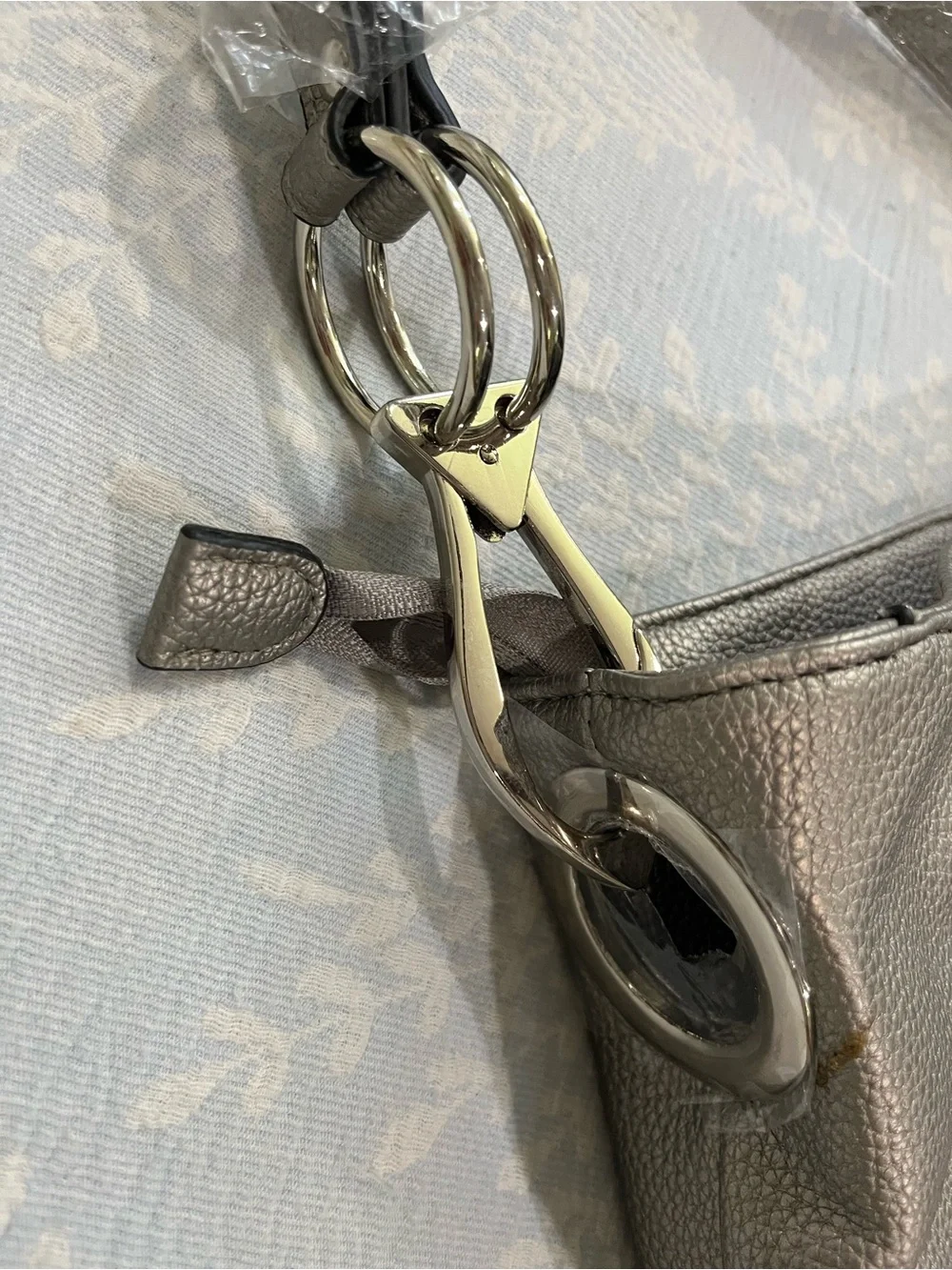 MKF Collection by Mia K. Silver Metallic Hobo Bag